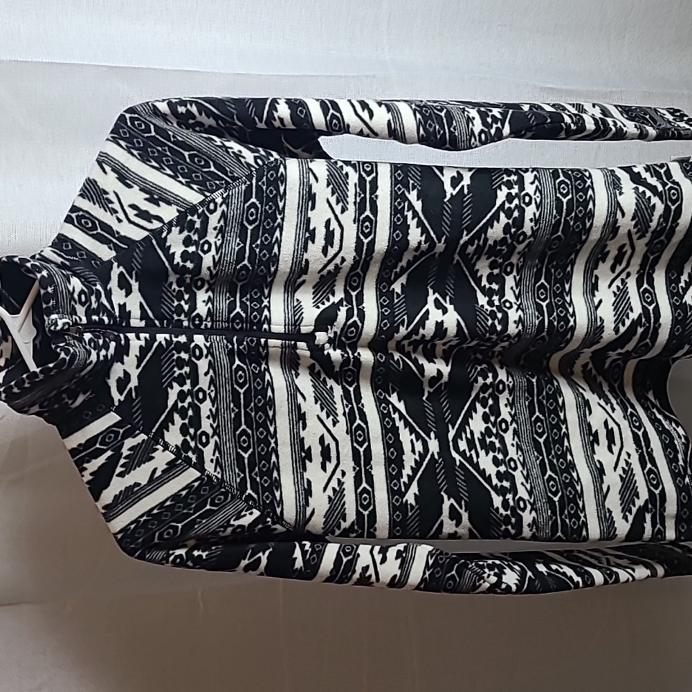 Eddie Bauer 3/4 Zip Fleece Aztek Tribal Black And White Womens Small - Picture 2 of 4
